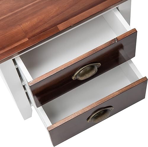 Miniatura 4 de Mind Reader Mesita de noche, mesa auxiliar, mesita de noche, mesa auxiliar, cajones, madera y metal, 15 pulgadas de largo x 11 pulgadas de ancho x