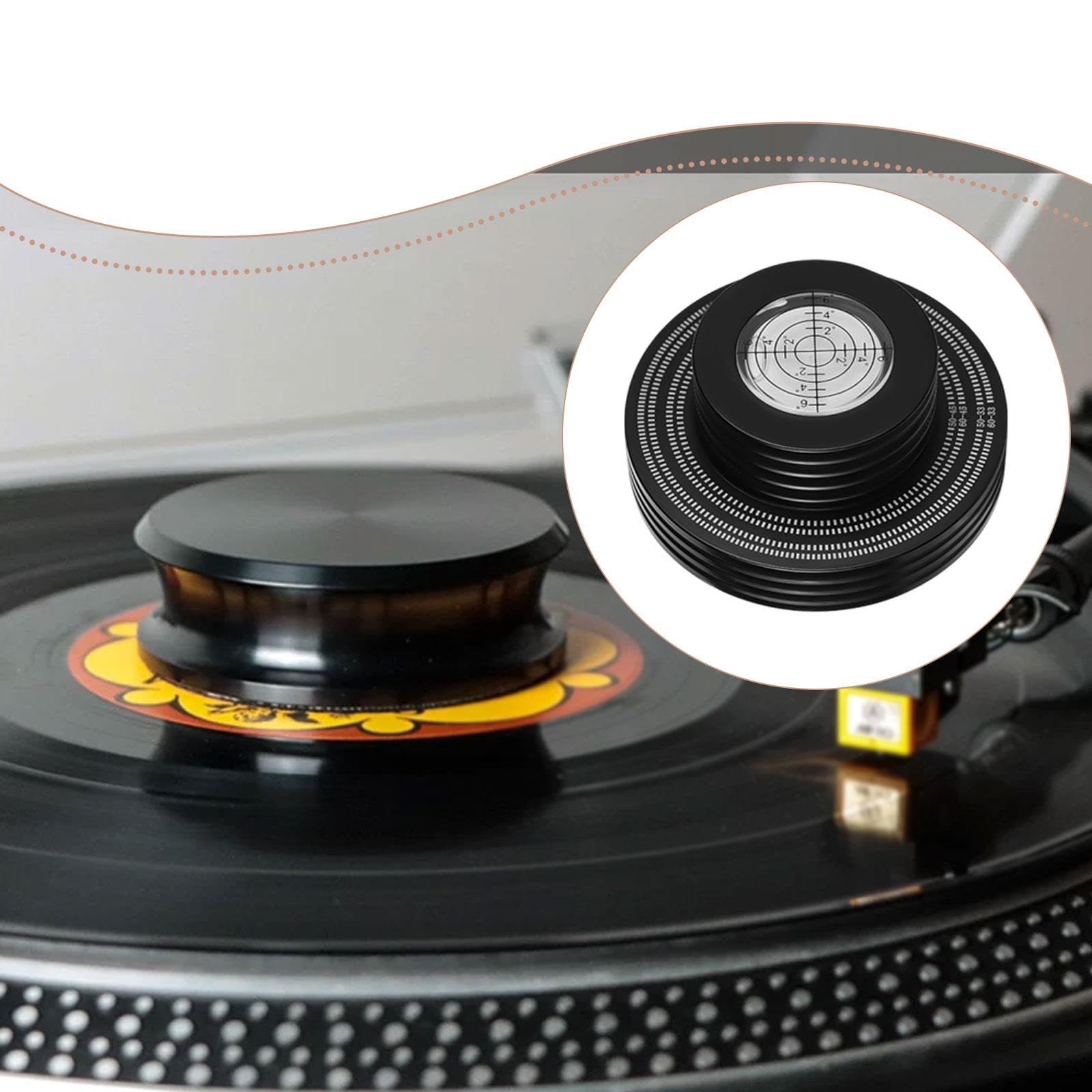 predolo Stabilizzatore di Peso per Dischi in Vinile, stabilizzatore per, Resistente, Robusto, ad Alte Prestazioni con a Bolla in Alluminio, Nero