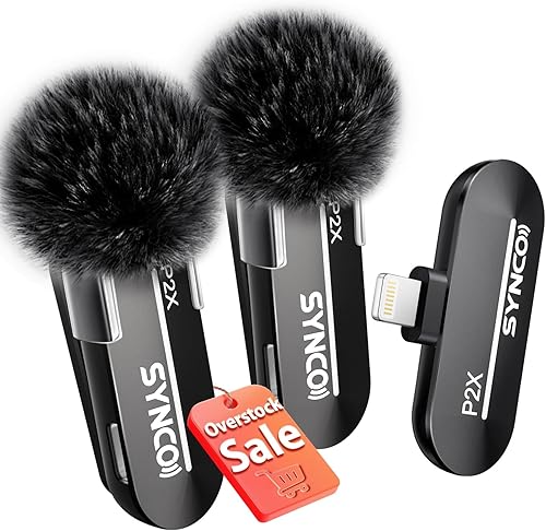 SYNCO Wireless Lavalier Microphone for iPhone, P2XL Professional Lapel Clip on M