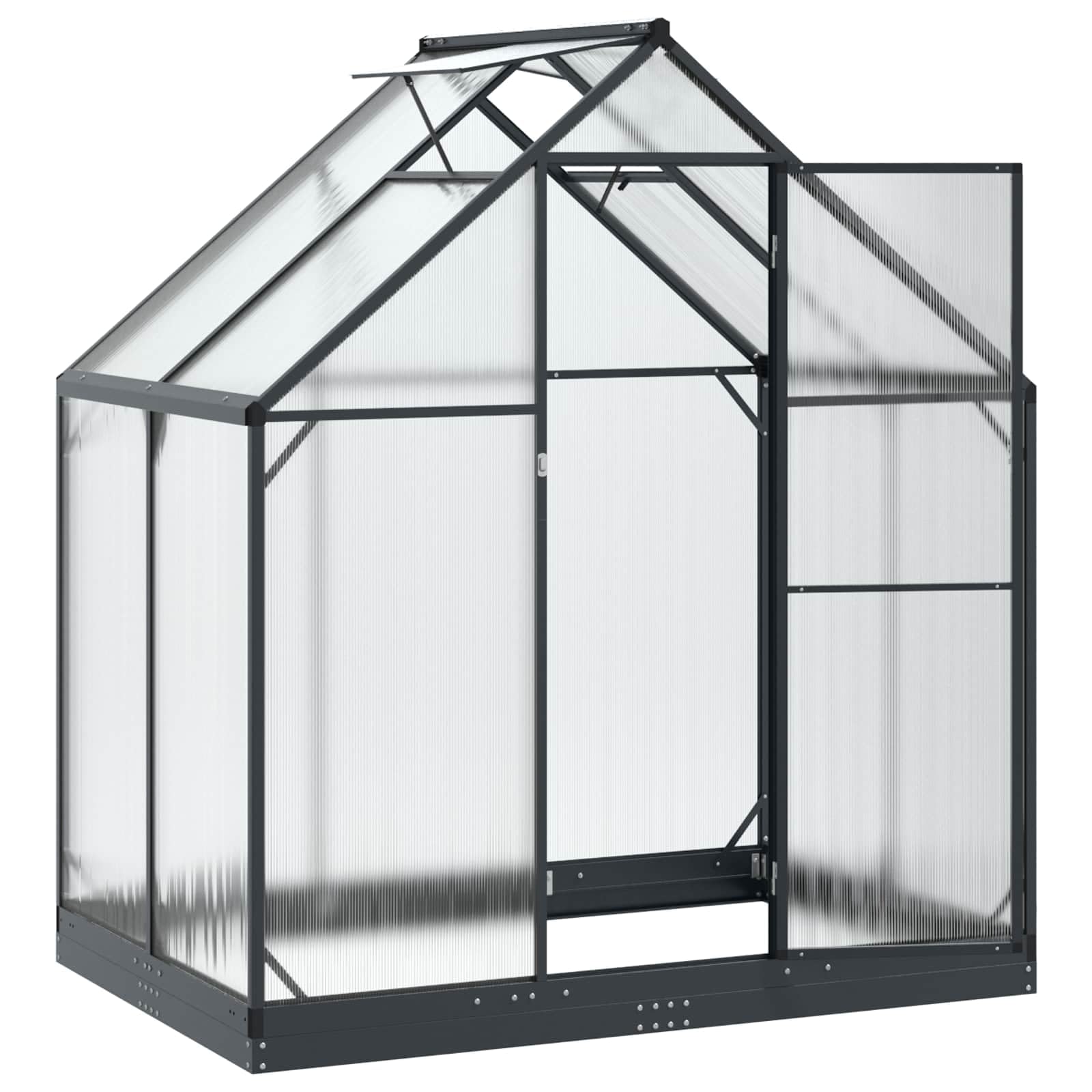 Ogród szklarnia woskowa antracyt 183,5 x 123 x 207 cm | Aluminium i stal ocynkowana, odporna na warunki atmosferyczne, regulowana wysokość, bez użycia narzędzi, design