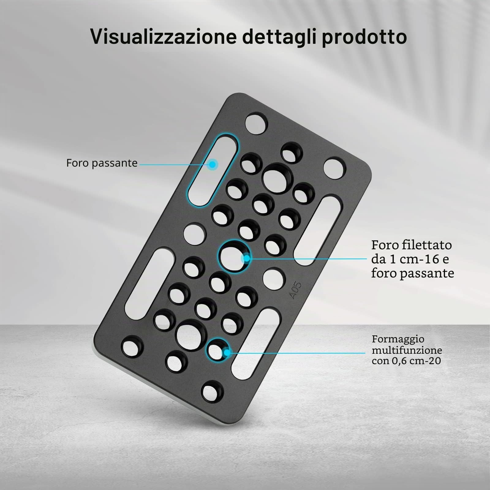 SMALLRIG Cheese Plate Piastra di Base con Filettatura da 1/4" e 3/8" Attrezzatura Fotografica per DSLR - 1598