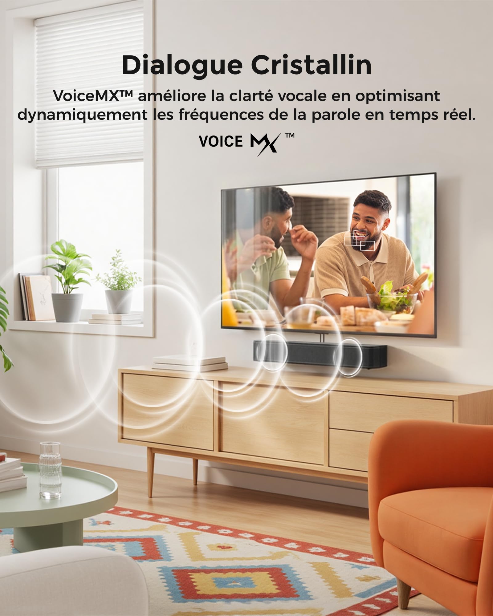 ULTIMEA Poseidon M20 Pro Barre de Son TV 2.1ch, 132W, Caisson de Basses Intégré, BT 5.4, 16 Pouces