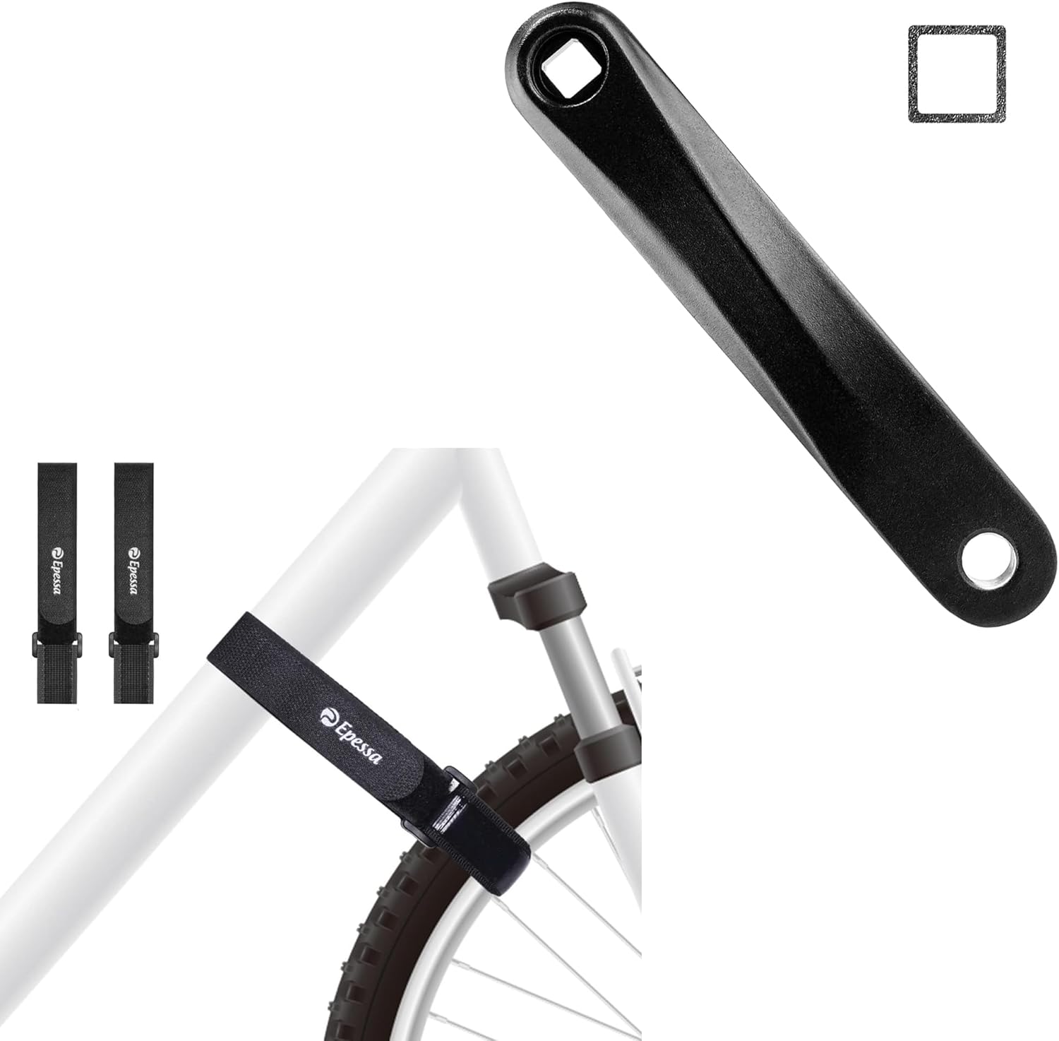 Epessa Crank Arm Left Square Hole 170mm Bike Rack Strap