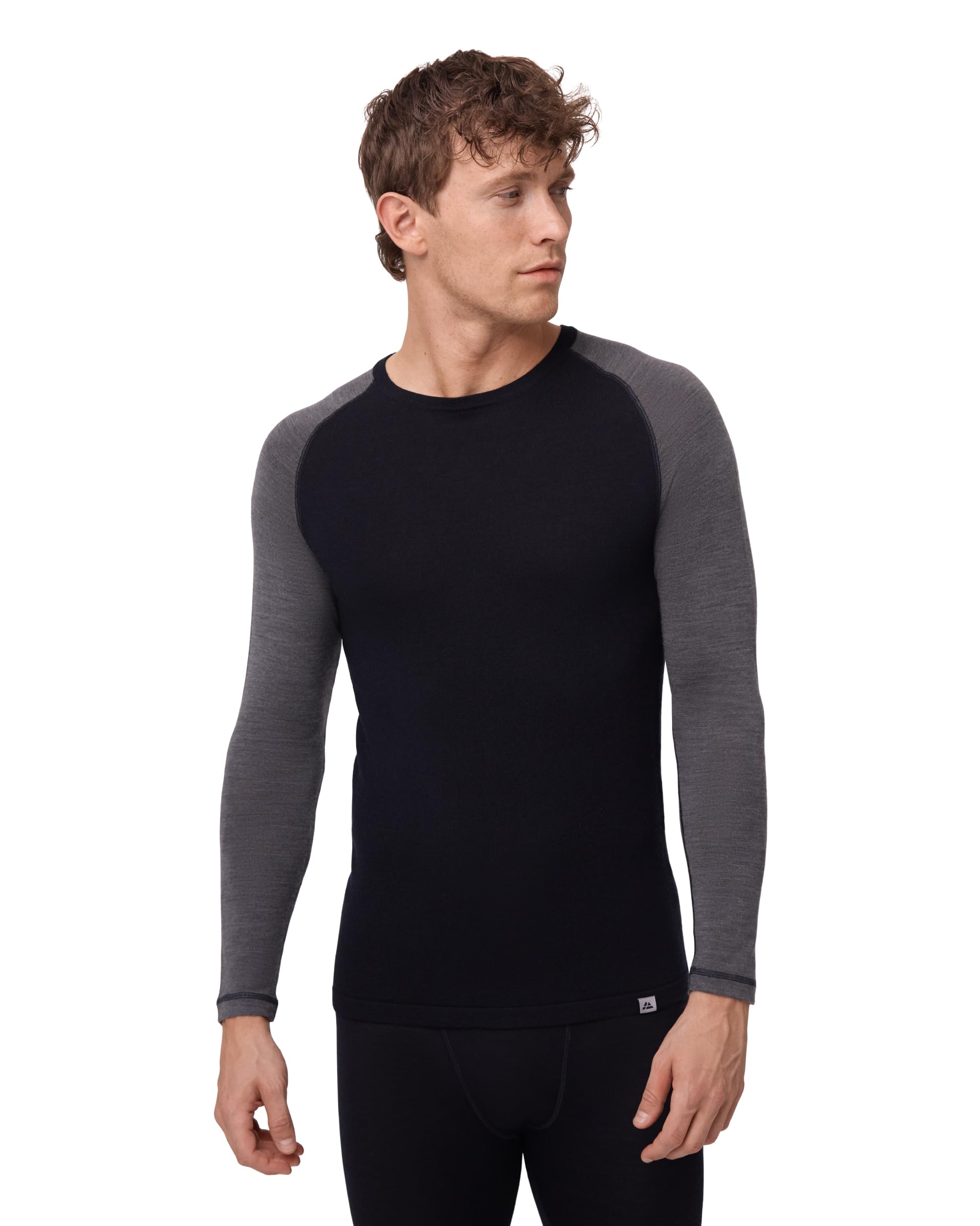 DANISH ENDURANCE Maglia Termica Uomo in Lana Merino, Manica Lunga, per Sci, Trekking, Escursionismo con o Senza Chiusura Zip