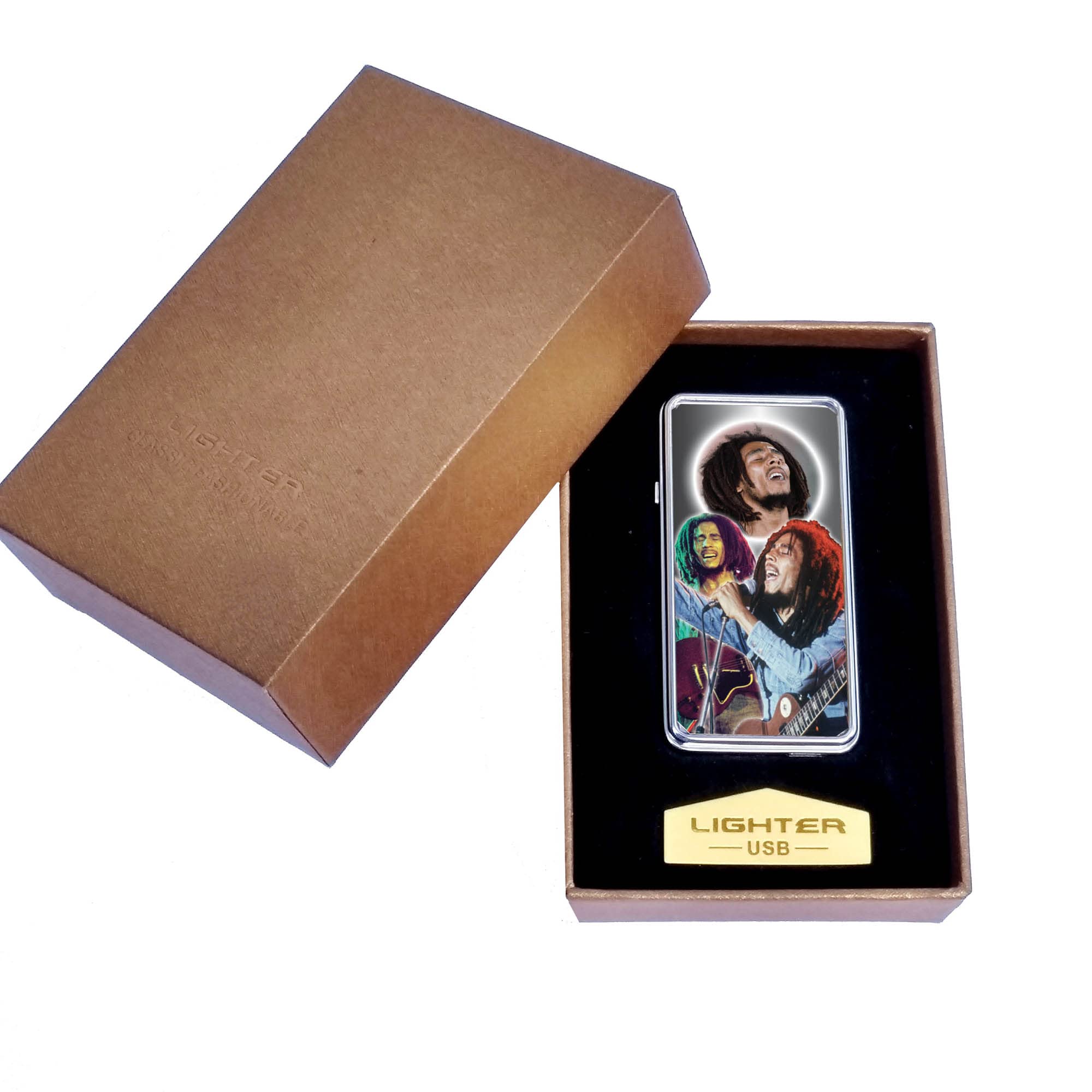 Marley Icon Rechargeable Gift Boxed Silver Metal USB Lighter