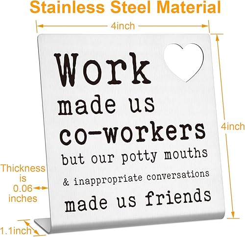 Miniatura 7 de Regalos divertidos para compañeros de trabajo para mujeres, letrero decorativo de escritorio de oficina, regalo para compañero de trabajo, mejor