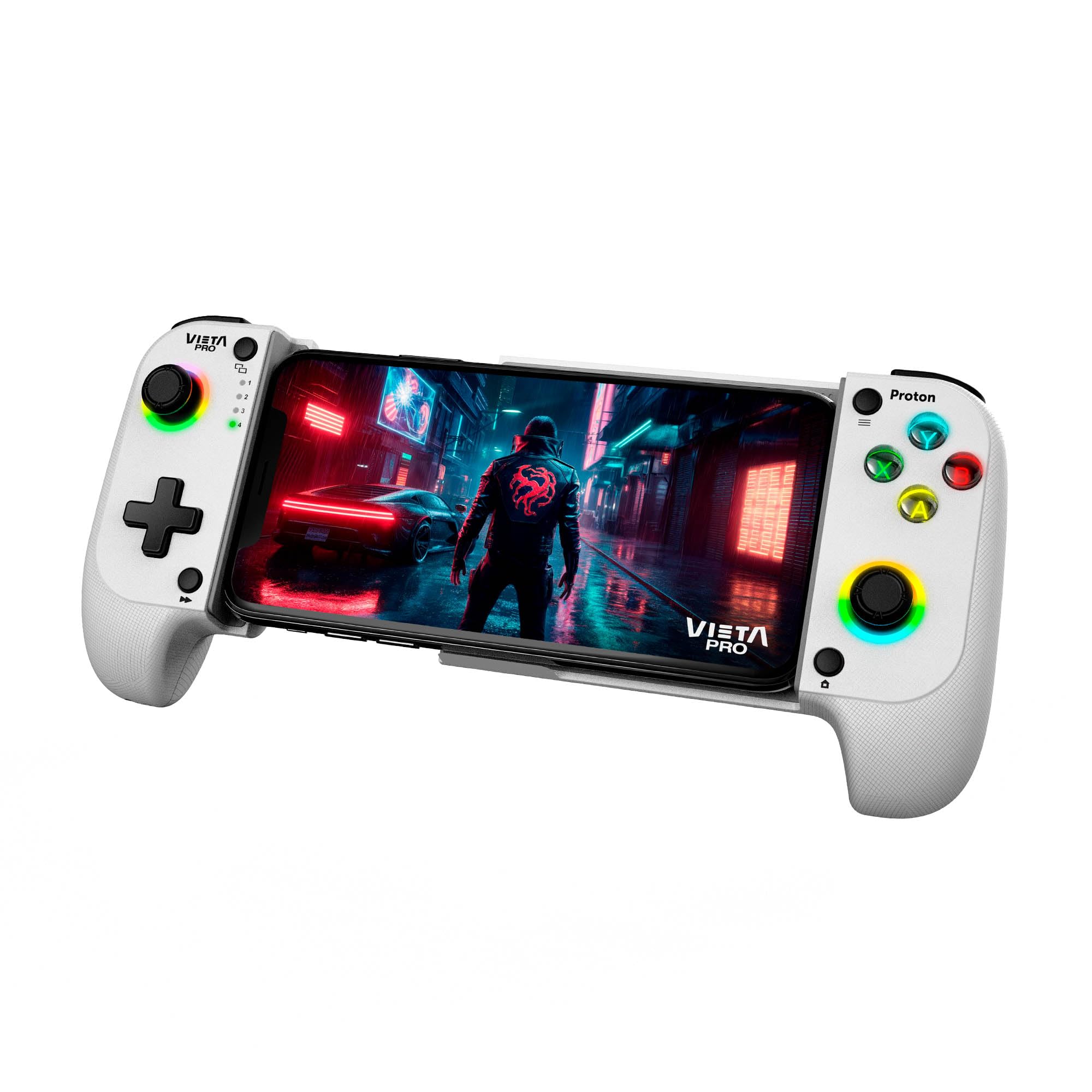 Vieta Pro Mando Gaming Bluetooth para Teléfono Android y iPhone de Alto Rendimiento para Smartphones y Baja Latencia | Mando PC con USB Plug & Play y mapping de controles | PROTON
