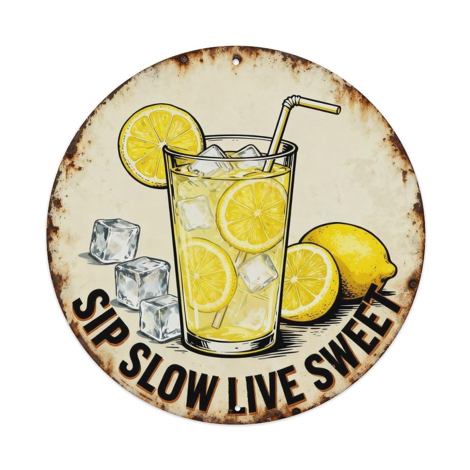 Sip Slow Live Sweet Metal Tin Sign Plaque