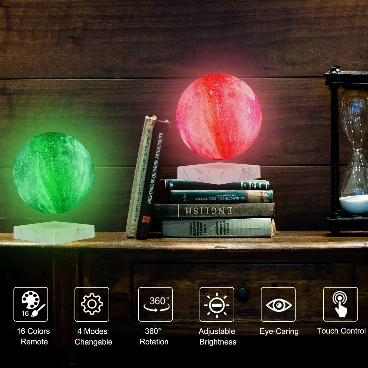 MOON LIGHT/ムーンライト Magnetic levitation Magnetic Levitating Moon Lamp - Floating and Spinning 3D
