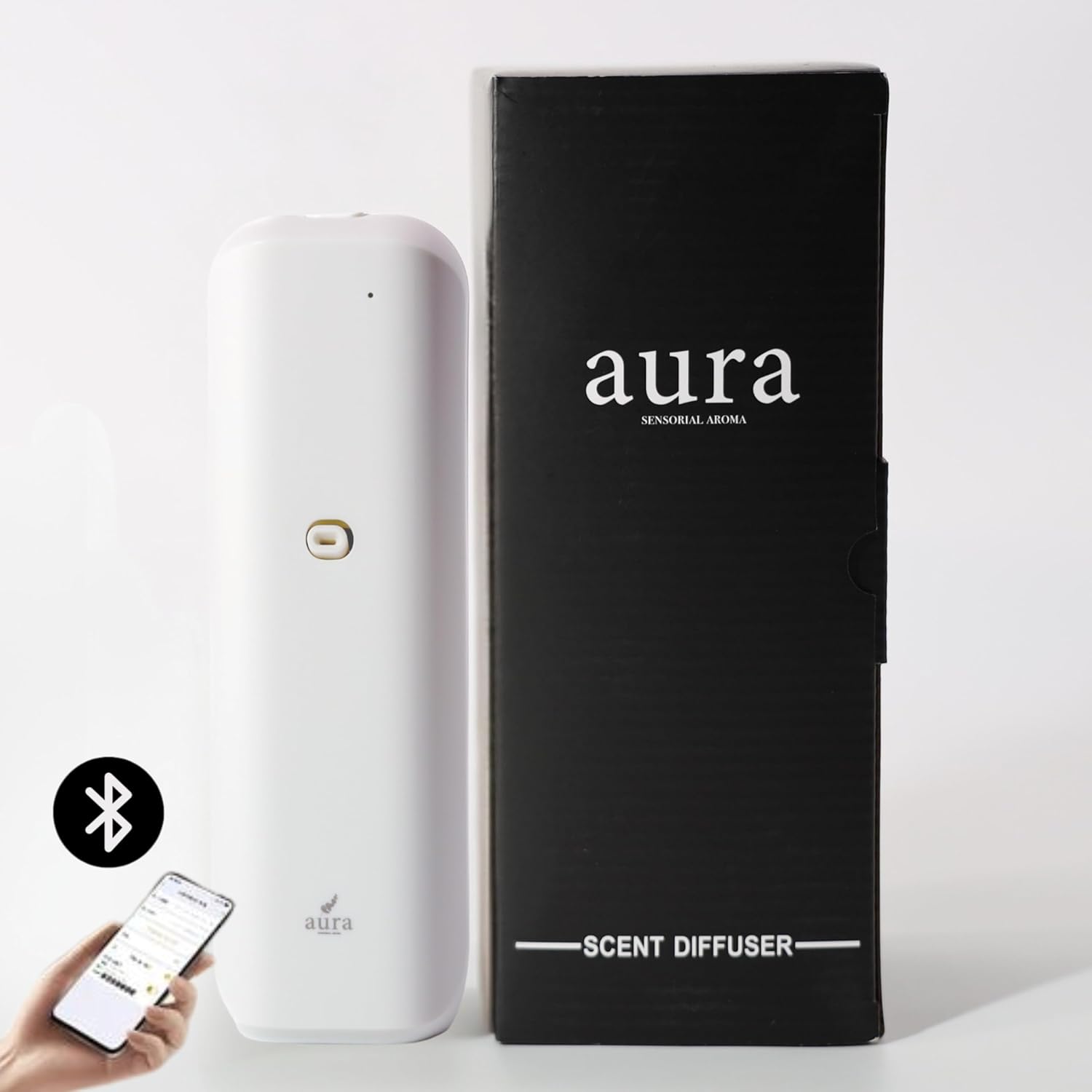 Difusor de aromas eléctrico sin agua, Bluetooth, 100 ml, Blanco