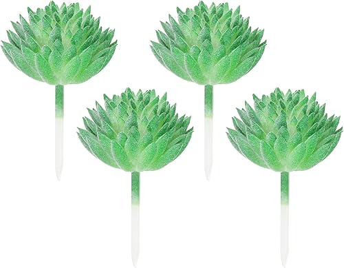 PATIKIL Púas de suculentas artificiales, paquete de 4 plantas suculentas falsas sin maceta, pequeñas plantas suculentas falsas para decoración del