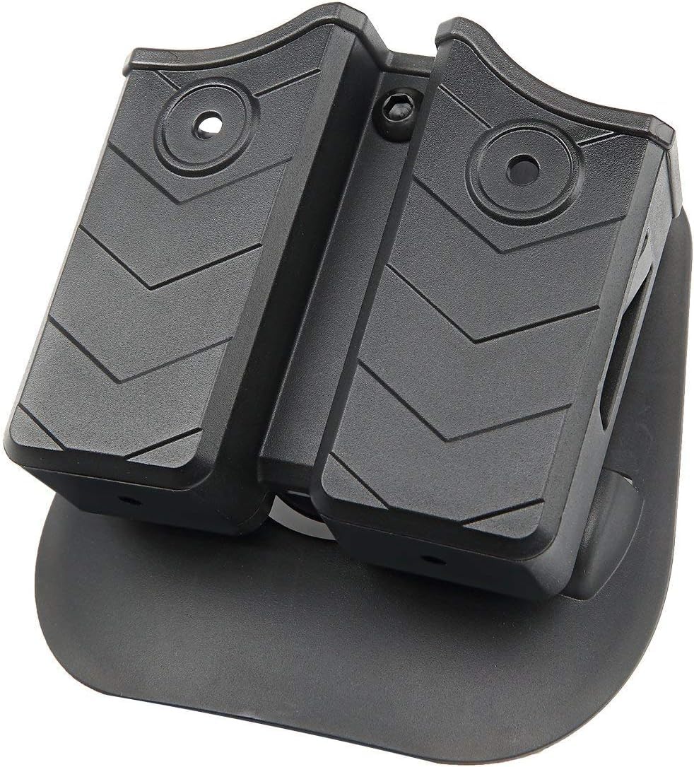 efluky custodia per caricatore fondina per caricatore universale con clip per pistola adatta per Walther P99/HK/CZ/Glock 17 19/Sig Sauer/9mm fondina per caricatore softair, paddle regolabile 60°