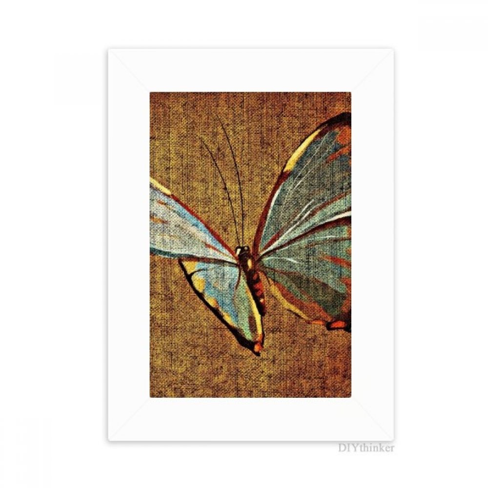 Lin conception de broderie cadre photo blanc papillon multicolore 4x6