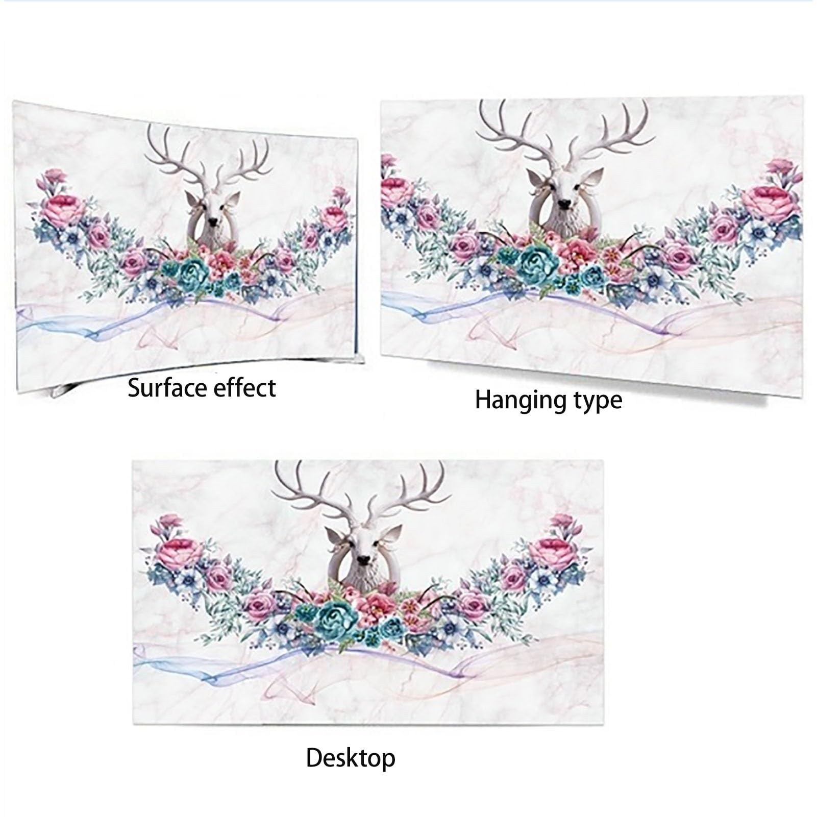 Design Moderno della Copri TV per La Copertura Decorativa Non Rimovibile della Protettori Schermo per TV Decorazione del Panno della Copertura TV(65 Inches,Deer-G)