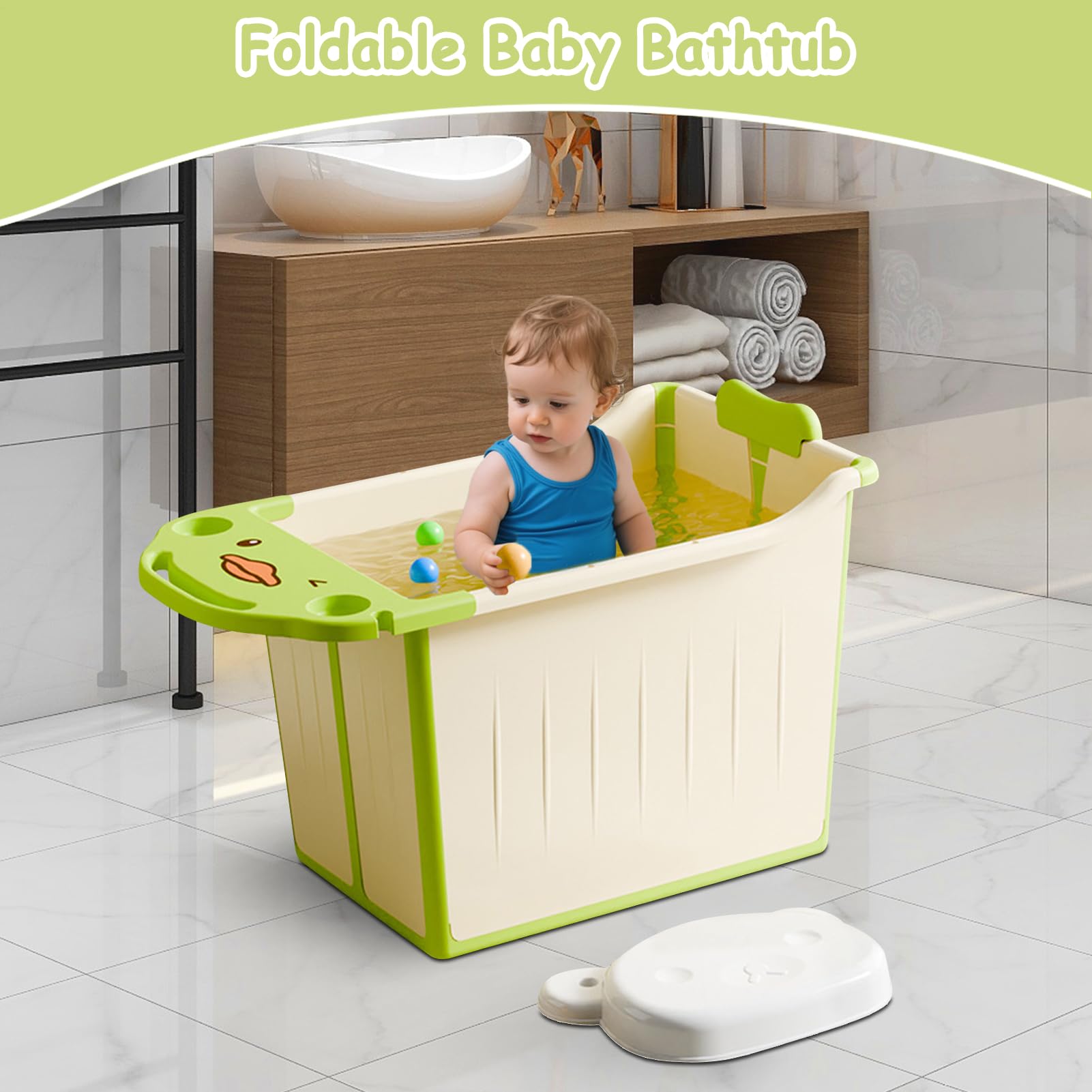 Vasca Da Bagno Portatile Per Facile Da Riporre Vasca Per Bambini Seduti | Supporto Pratico Vasca Ergonomica Da Viaggio Per Casa Bagno Appartamento Vacanza
