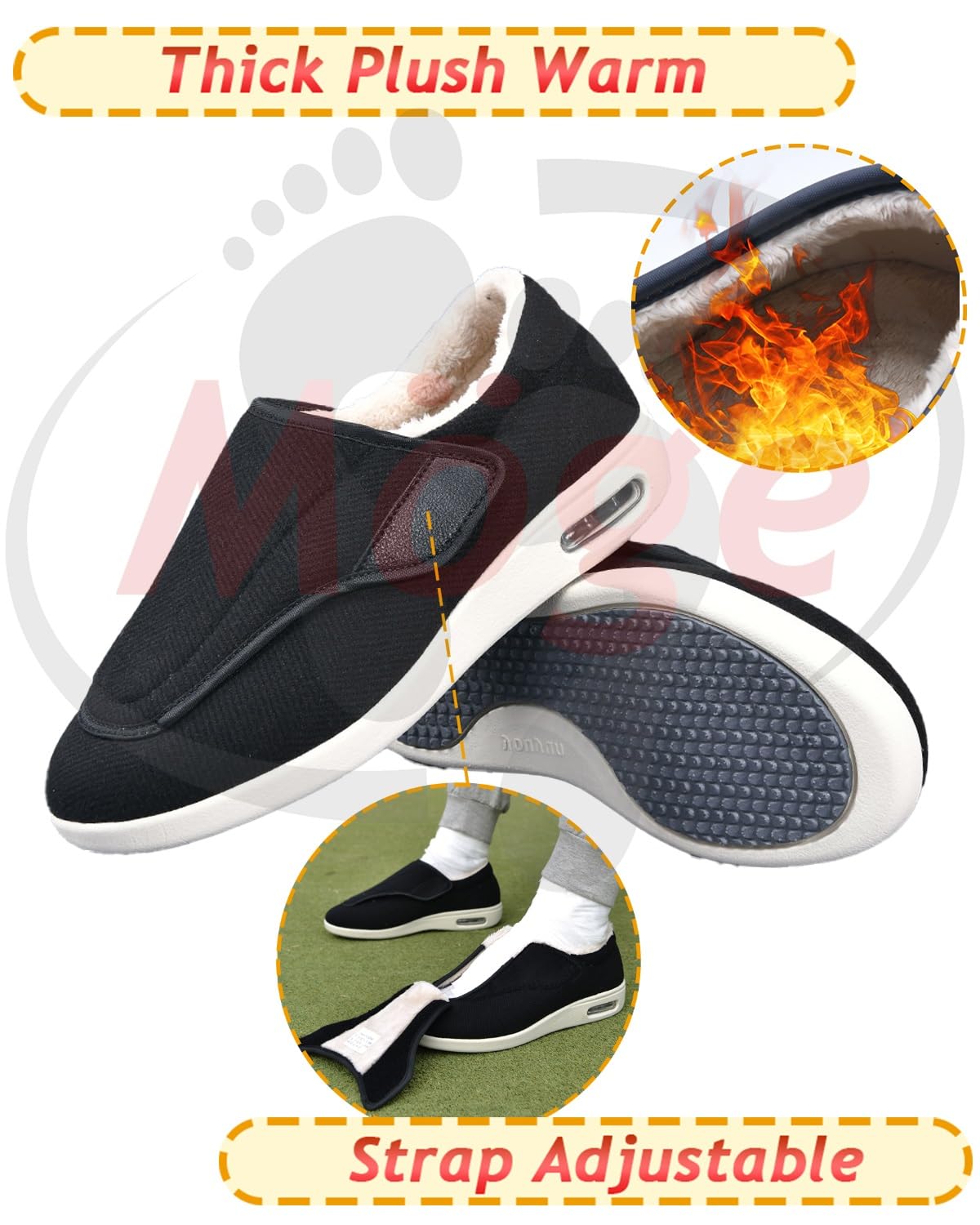 Sandalias ortopedicas Hombre Invierno Cálidas Zapatos para Edema de pie diabético para Hombre y Mujer, Zapatos Especiales, Zapatos higiénicos, Zapatos preventivos