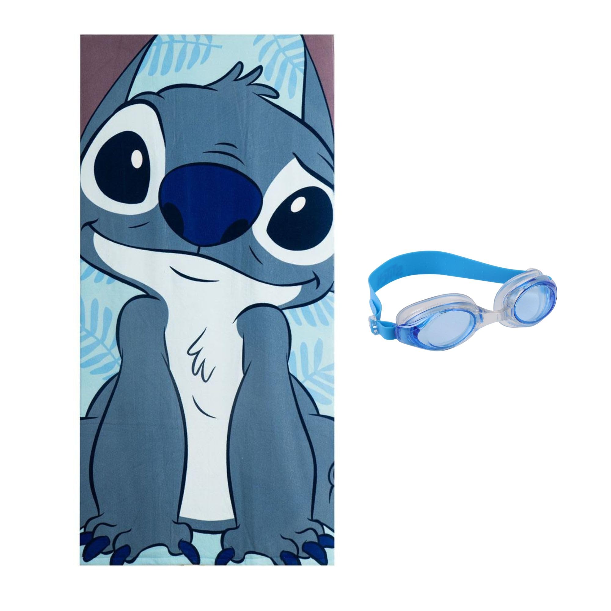 CERDÁ LIFE'S LITTLE MOMENTS Lilo & Stitch Microfibre Polyester Quick Dry Towel and Goggles set for Bath, Beach and Swimming