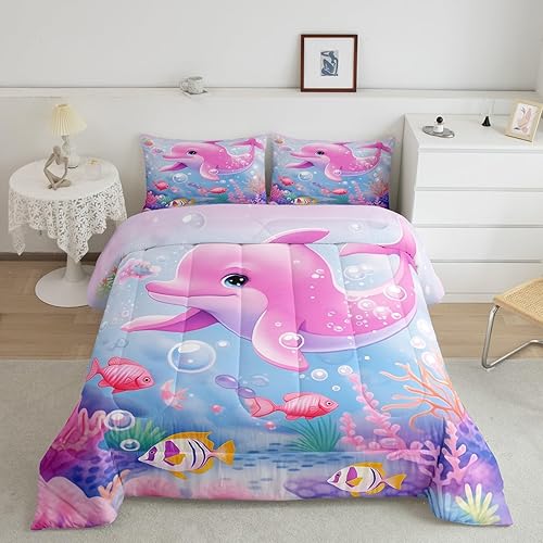 Miniatura 25 de Erosebridal Juego de edredón de ballena náutica, tamaño matrimonial, juego de ropa de cama retro azul con ondas oceánicas para niños y niñas, Negro