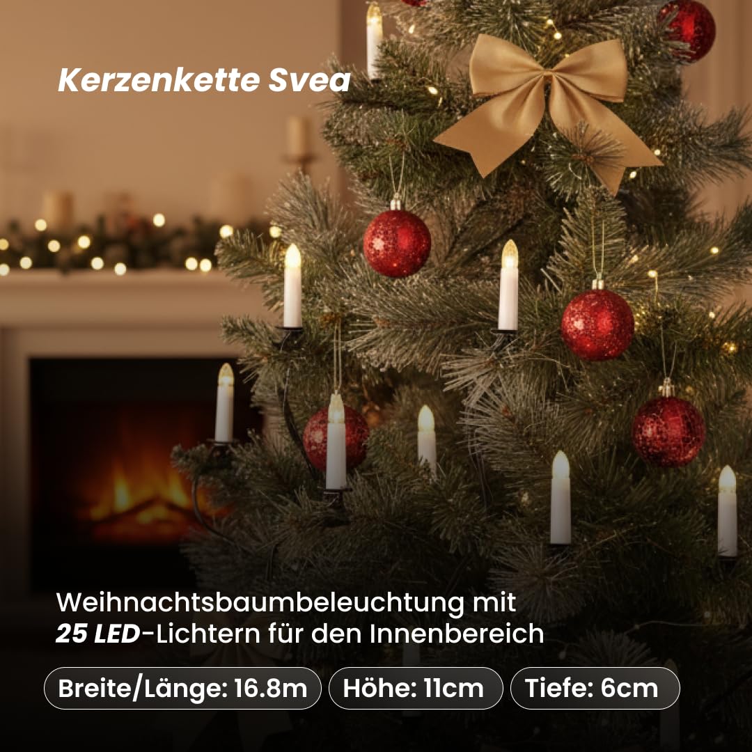 Best Season LED-Kerzenkette 25er Indoor warmweiß 18m