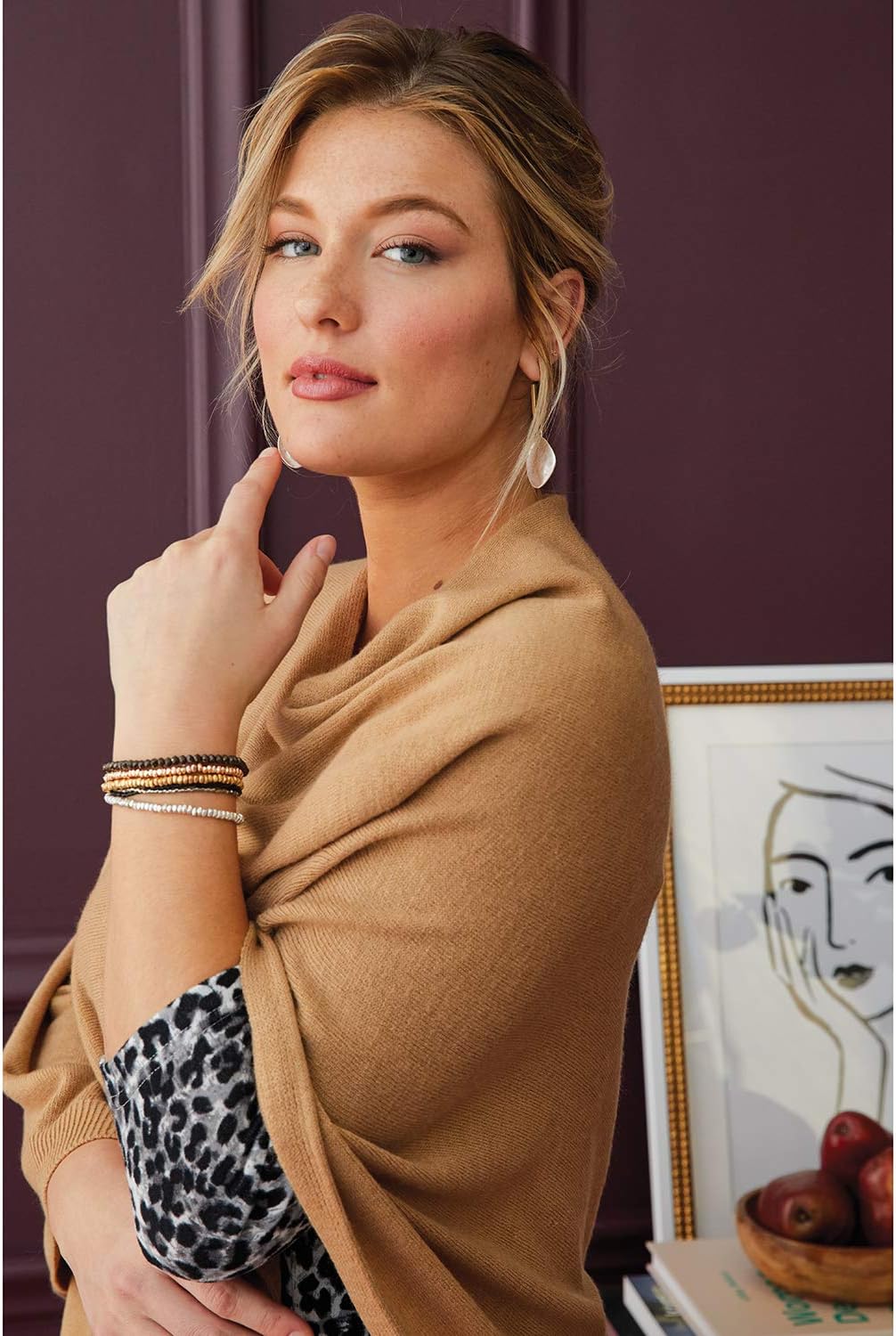 Coco + Carmen Women’s Versatile Lightweight Poncho Shawl Wrap | Wear Multiple Ways | 15 Colors | Fashionable Clothing Accessory | OSFM - Image 4