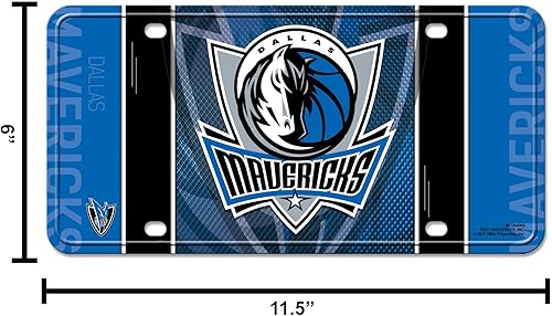 Miniatura 111 de Rico Industries Etiqueta de metal de baloncesto de la NBA de 6 x 12 pulgadas, ideal para camiones/coches/SUV