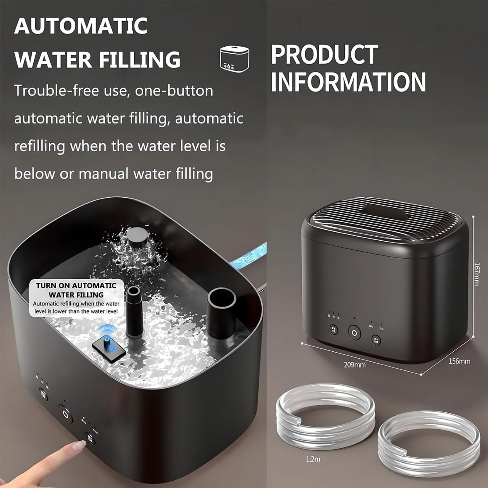 Lavavasos Eléctrico Automático Con 3 Modos De Adición De Agua