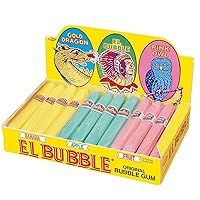 Vista 1 de Dubble Bubble El Bubble Original Bubble Gum Cigars, Assorted Fruit Flavors, Box of 36
