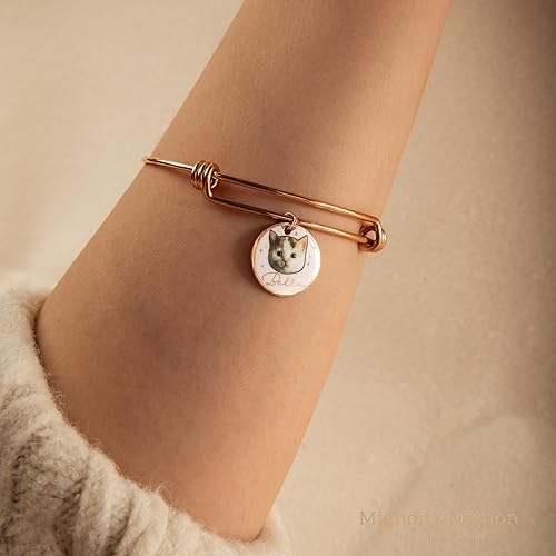 Miniatura 2 de MignonandMignon Personalized Color Pet Portrait Bracelet Mother's Day Gift for Dog Memorial Sympathy Birthday Unique - U-ABR-LC-AP-SL