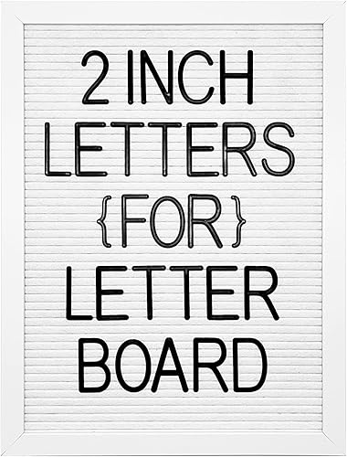 Juego de letras de fieltro para tablero de letras – 227 letras negras precortadas de 2 pulgadas de alto (no incluye tablón)