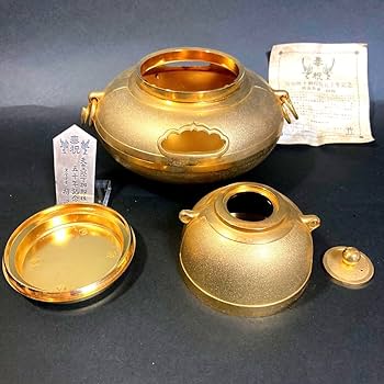 Amazon.co.jp: 黄金 天皇陛下御即位 50周年 黄金茶釜 招福