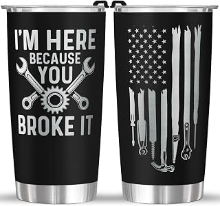 4LIEUBASMI Maintenance 20oz Tumbler – Funny Mechanic Gift, Stainless Steel Travel Mug with Lid, Car Repair Coffee Cup, Auto Shop Humor Present for Men, Dad, Husband, Engineer, DIY Lover