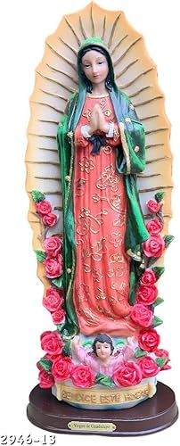 Miniatura 2 de Estatua de Nuestra Señora de Guadalupe Virgen De Guadalupe 13" de alto