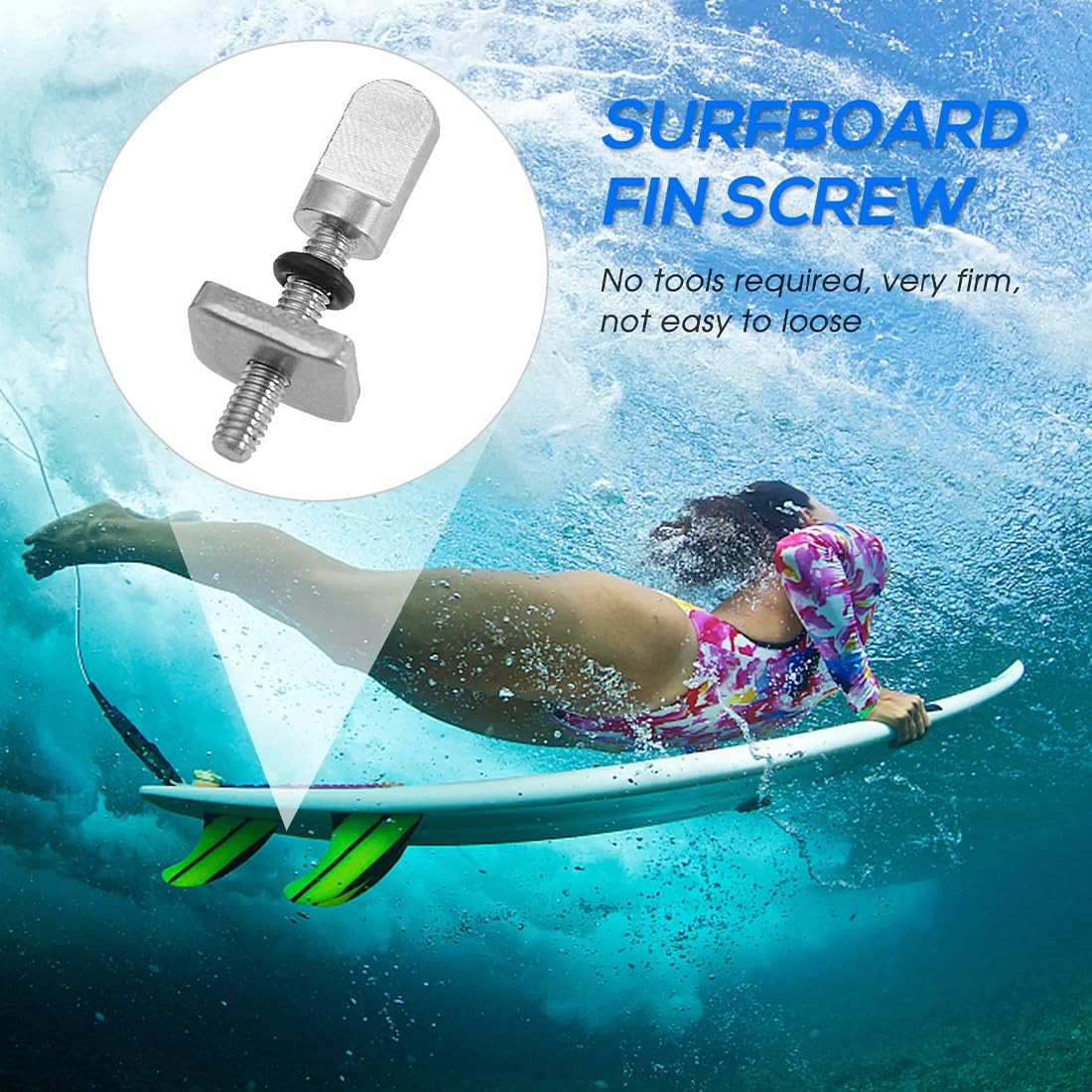 Vis En Acier Inoxydable M4 Pour Planche De Surf, Longboard, SUP – Lot De 3 Avec Joint Silicone – Résiste à L’eau Salée