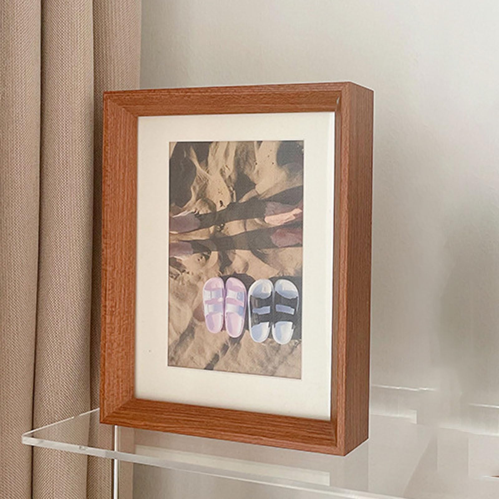Styrenowe ramki na zdjęcia Dwustronna przezroczysta akrylowa ramka z drewna Wielokolorowa, w wielu rozmiarach(Black Walnut,[inner diameter 68 * 68cm] wall hanging)