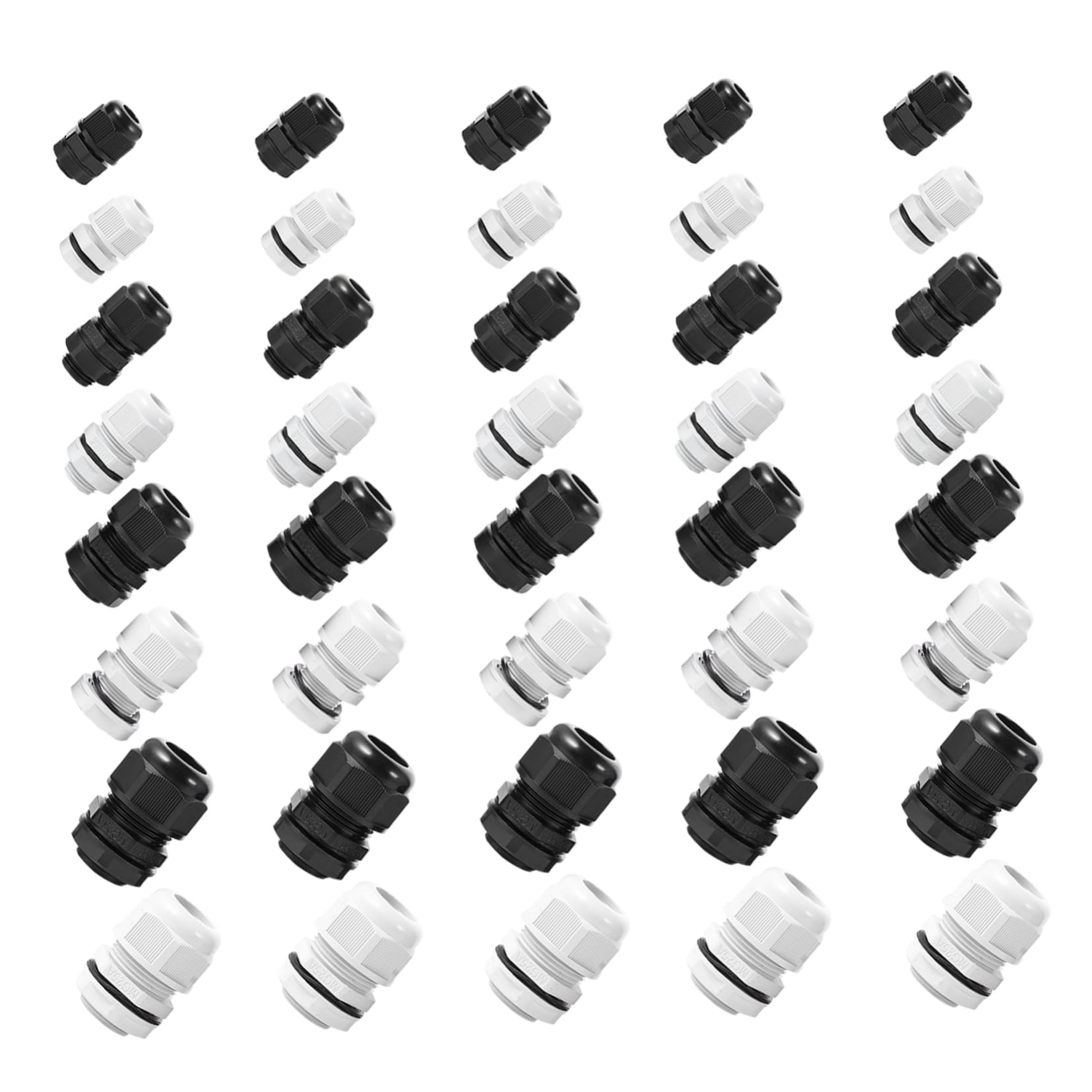 Prensaestopas y 40 Piezas de Plástico Impermeables Alta Aislación Resistencia al Desgaste para Proteger Cables y Conexiones