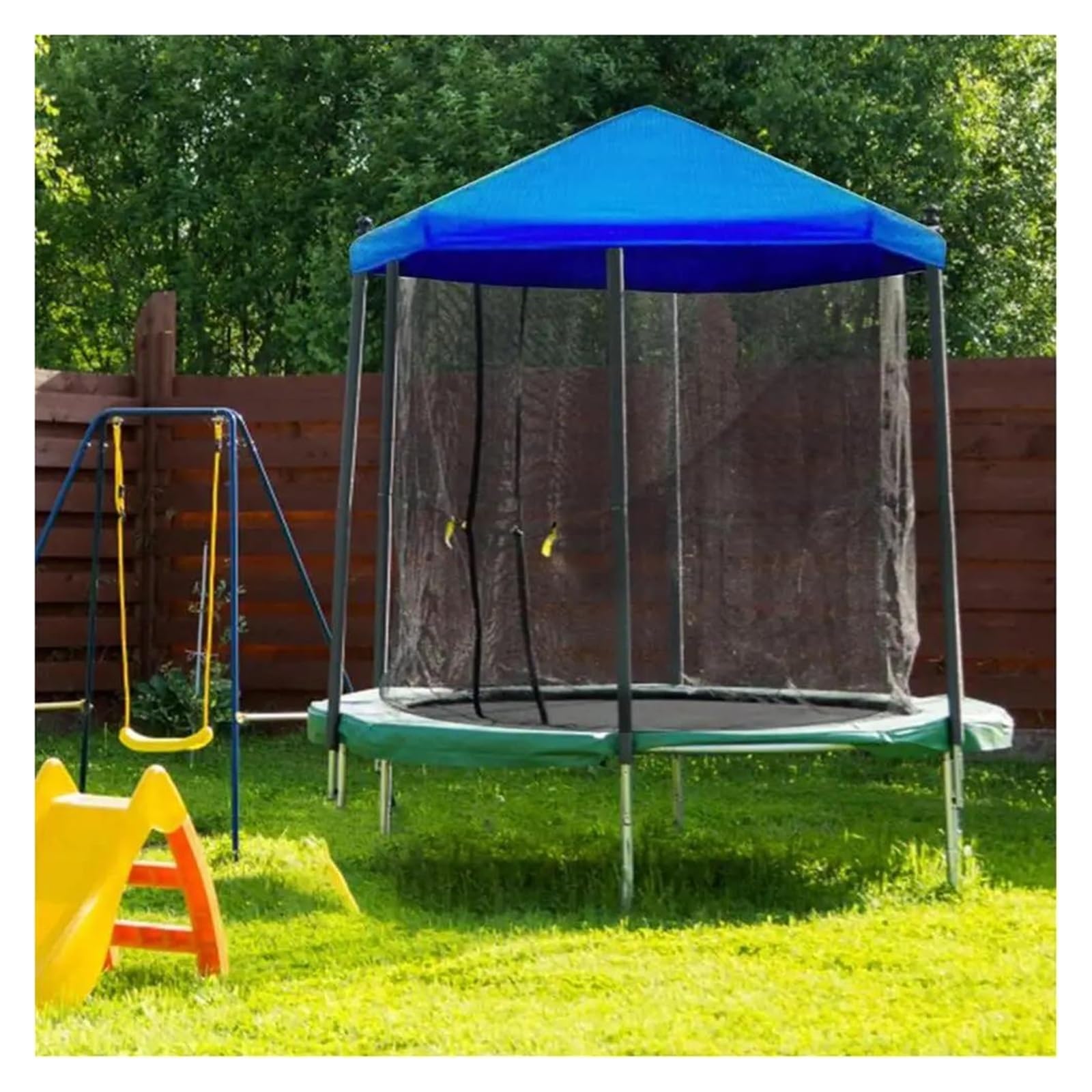 Colchoneta Recambio Exterior Trampolín Cubierta De Protección Solar para Trampolín, Cubierta De Sombrilla Anti-UV A Prueba De Polvo, Cubierta De Protección Azul