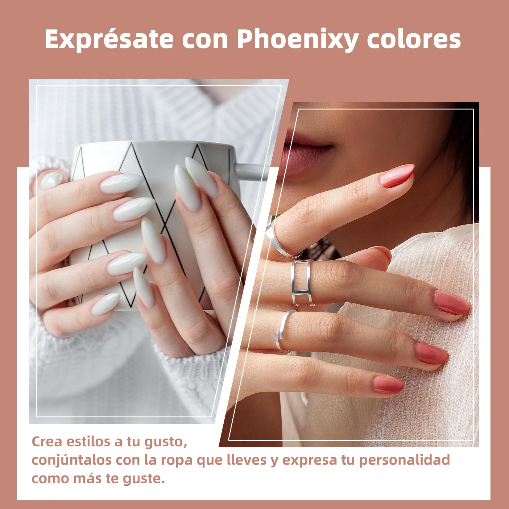 Phoenixy Kit Uñas Semipermanentes, 24 Colores Esmaltes Semipermanentes Para Uñas Set Completo con 48W Lampara kit Uñas de Gel Regalos Para Mujeres Kit Manicura