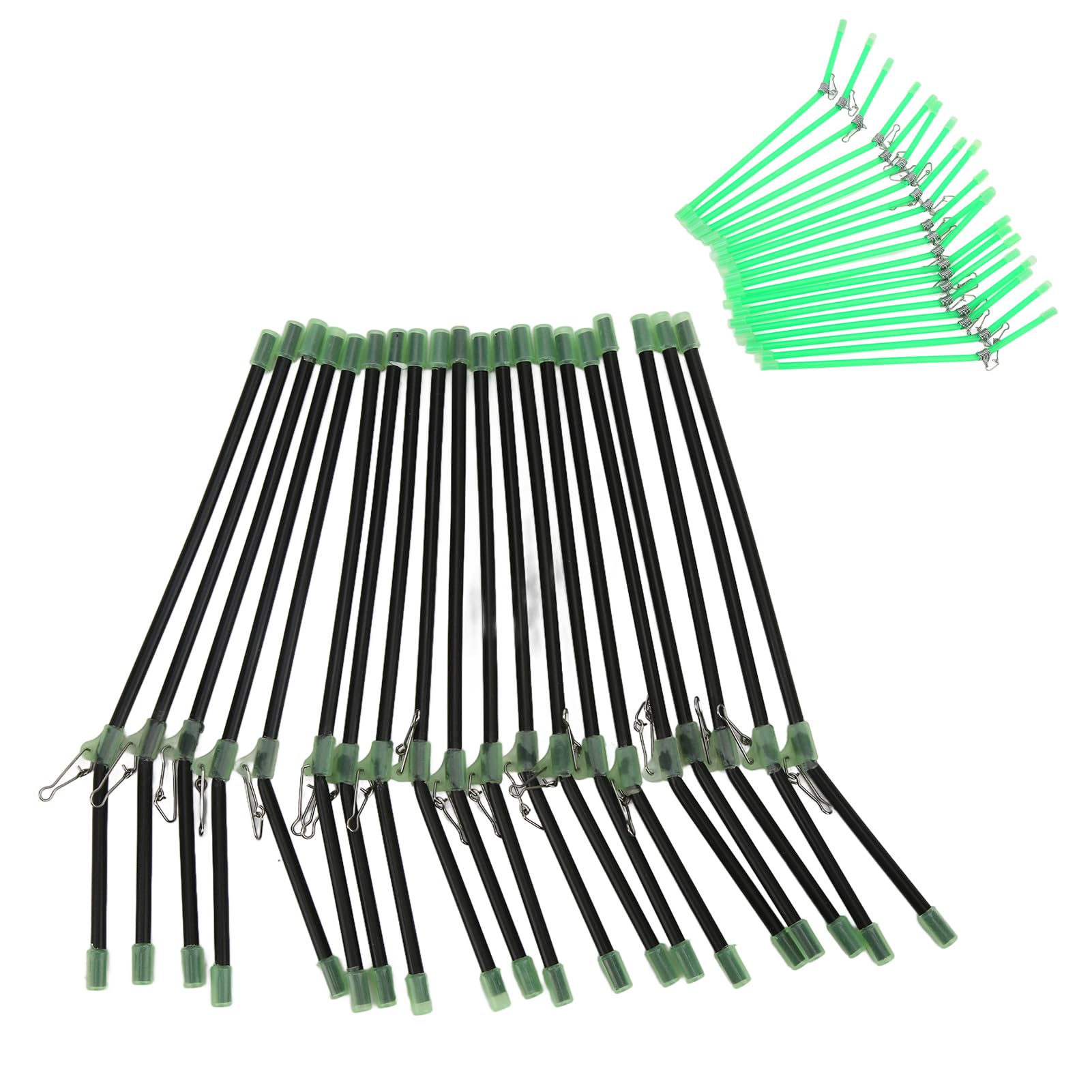 Accesorios Anti-enredo Para Pesca - Kit De 30 Conectores PVC, Verdes Y Negros, Ideales Para Pesca Deportiva