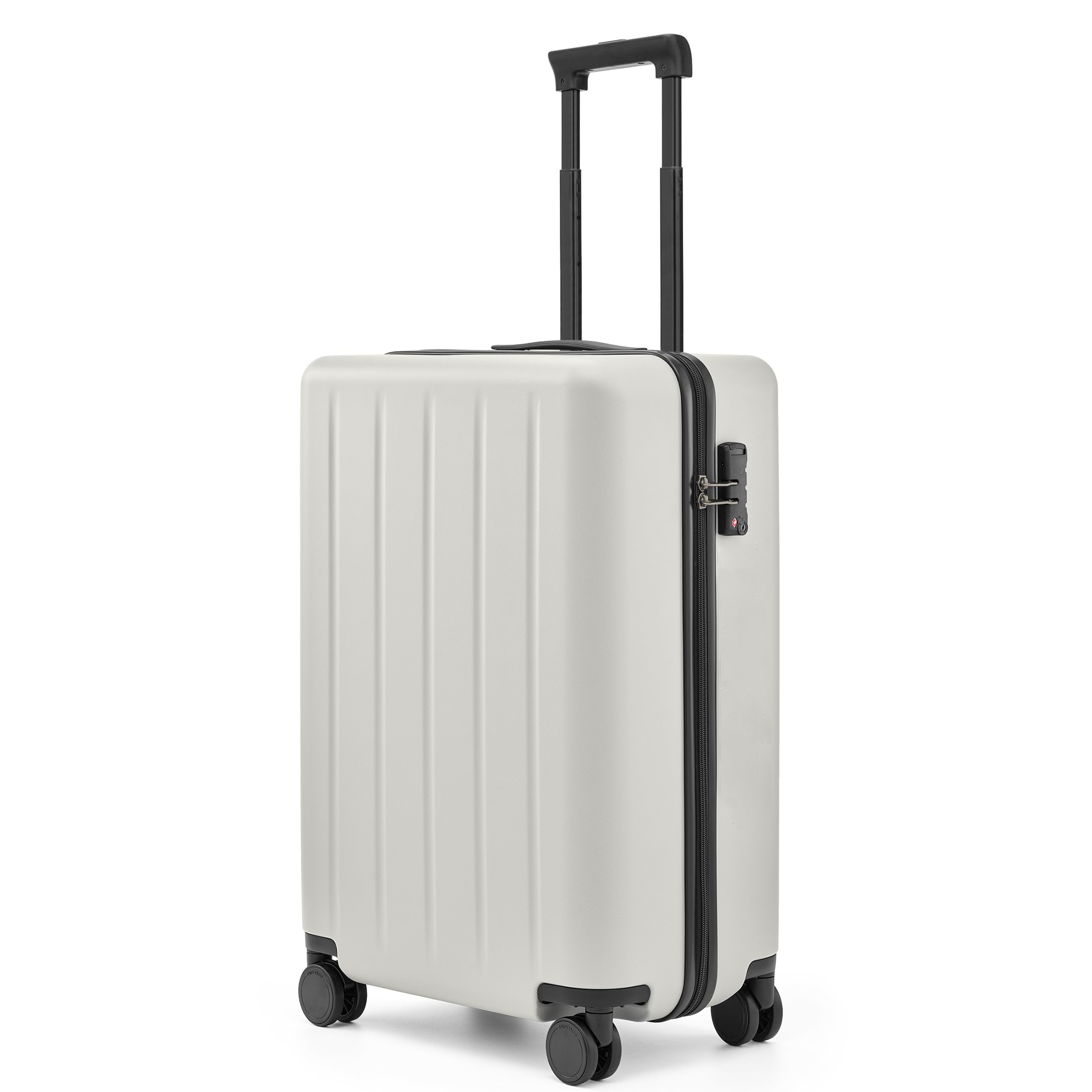 NINETYGOHardside Scratch resistant Luggage, Spinner Suitcases Airline Approved with Wheels for Travel, Lightweight Luggage with TSA Lock, Solid White, Carry-On-20", Luggage