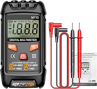 M113 Digital Multimeter Automatic Recognition Tester Capacitance Frequency Meter Black for AC DC Voltage and Current Testing