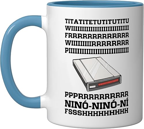 Miniatura 6 de 90s Nostalgia Retro 90s Dial Up Internet Vintage Ceramic Mug, Pink/White