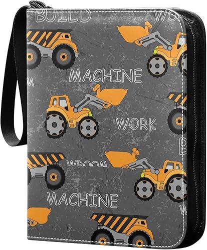 Miniatura 1 de Cartoons Trucks - Carpeta de 4 bolsillos para tarjetas intercambiables, cubierta de poliuretano, carpeta de tarjetas con cremallera con 400