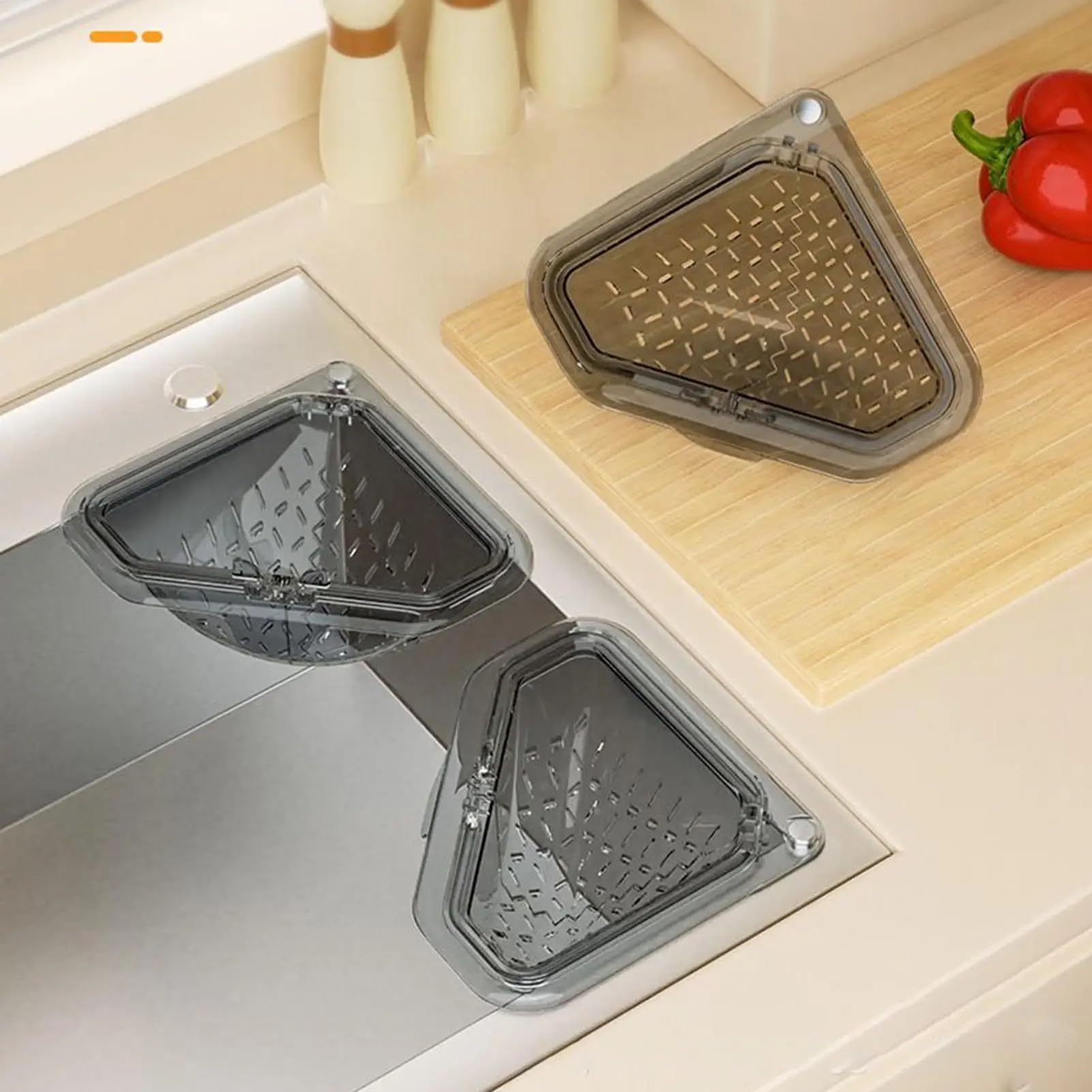 Cestino triangolare lavello da 2 pezzi Per Cucina E Bagno
