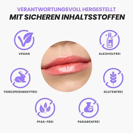 Wonderskin Lip Rehab Serum Oil - Tinted Lip Oil for Women Hydrating Moisturizing and Non-Sticky Bright Red Tint Serum for Dry Lips (Flirt)