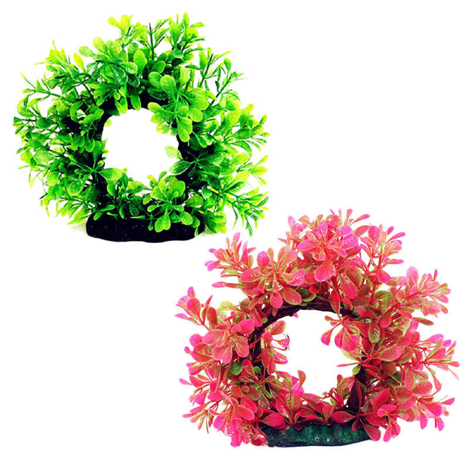 Artificial Aquatic Plants Arch Shape Aquarium Water Plant Decoration Ornament Fish Tank Simulation Plant Landscape Decor for Fish Shrimp Crab Play Hide BIANCO 30