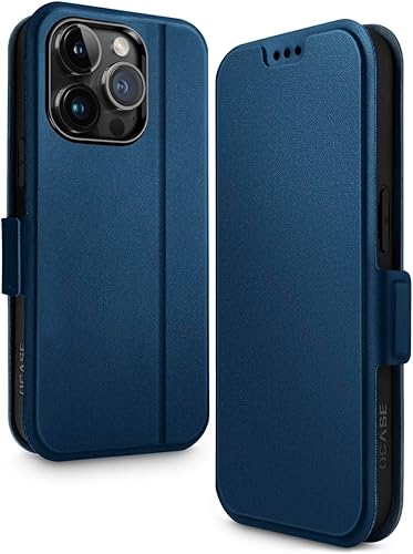Miniatura 50 de OCASE Funda tipo cartera para iPhone 15 Pro Max, funda delgada de piel sintética, ranuras para tarjetas, bloqueo RFID, soporte, funda de teléfono a