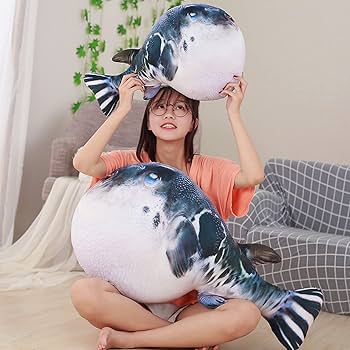 Amazon.co.jp: MMLYY ぬいぐるみ 特大 ふぐ 海洋生物 可愛いフグ