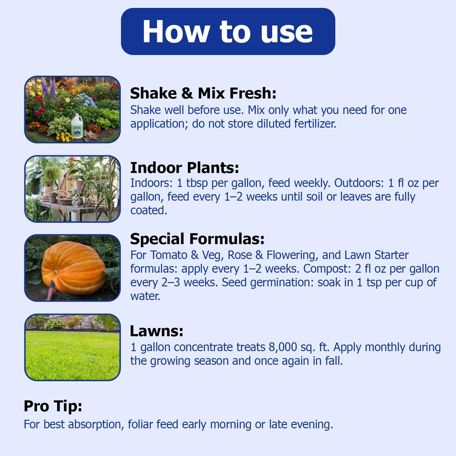 Neptune’s Harvest Seaweed Plant Food (0-0-1) - 1 Gallon Bottle - Multi-Purpose Seaweed Organic Liquid Fertilizer - Indoor & Outdoor Fertilizer for Lawns, Gardens, Vegetables, and Flowers - Image 4