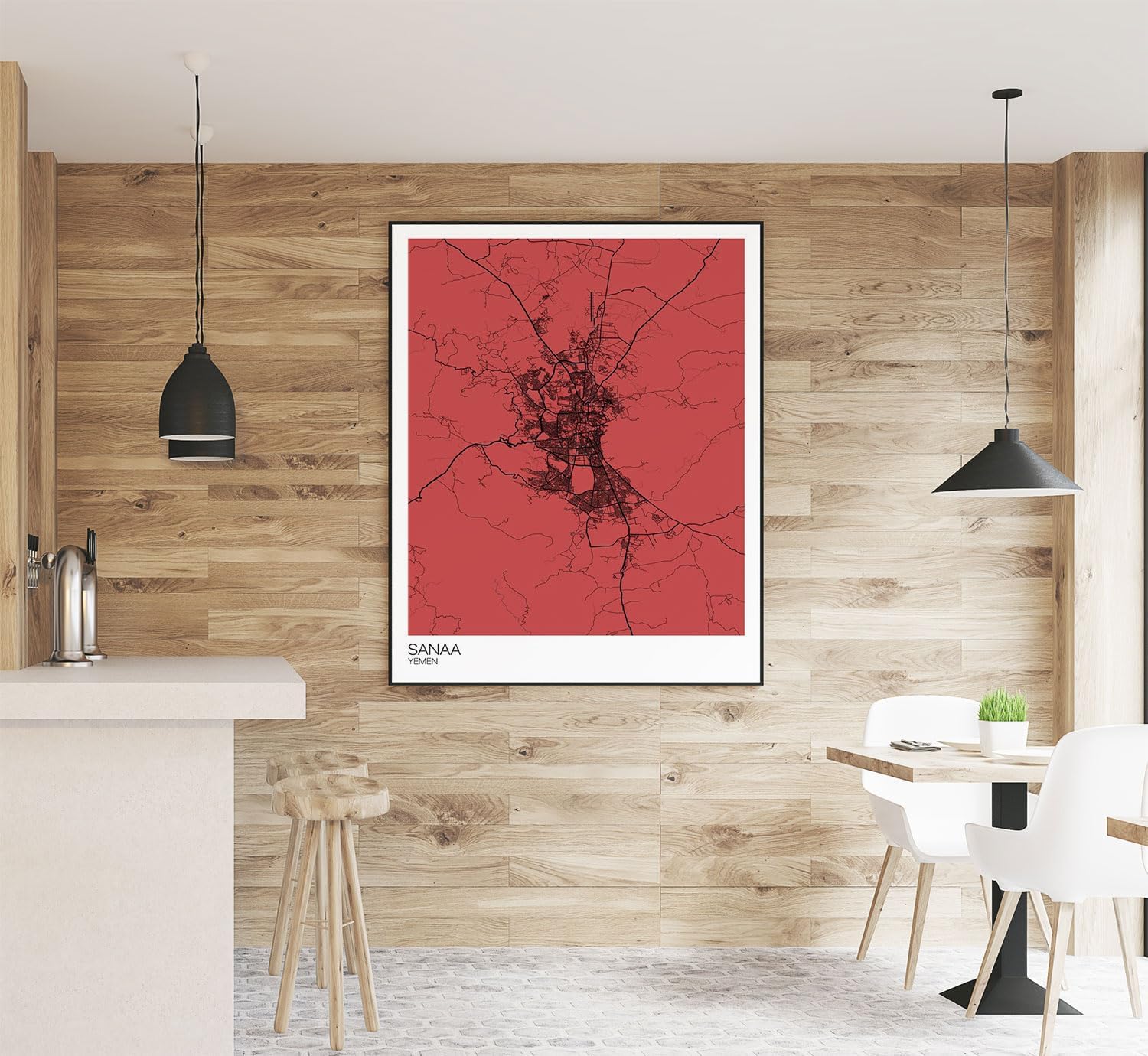 Modern Colored Hometown Poster of Sanaa Yemen 10 | 11x17 12x18 16x24 24x36 Unframed Wall Art | Minimalism City Traveler Print | Minimal Gift | Minimalist Home Office Decor