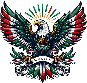 2 PCS Mexican Eagle Vinyl Decals - Waterproof Removable Stickers for Car, Truck, Bumper, Laptop, Motorcycle- Cultural Pride Decorative Sticker Z037